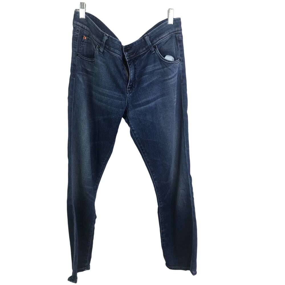 Hudson Women's Sz 32 Jeans Wide Leg‎ Mid-Rise Blue Cotton Stretch Denim